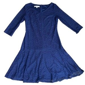 Evan-Picone Women’s Size 10 Lace Overlay Dress Navy Blue Cocktail Party NWT